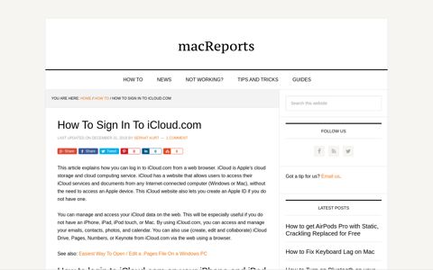 How To Sign In To iCloud.com - macReports