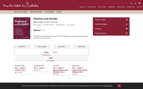 Violence and Gender : - Mary Ann Liebert, Inc.