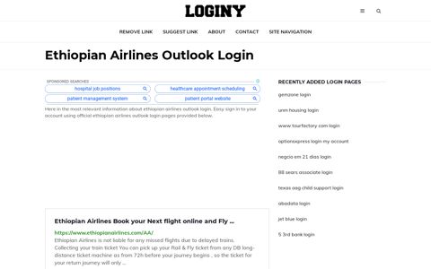 Ethiopian Airlines Outlook Login ✔️ One Click Login