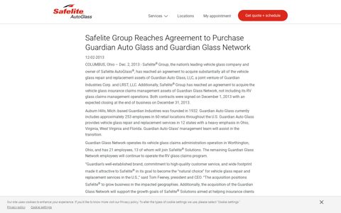 Safelite Group Reaches Agreement to Purchase Guardian ...