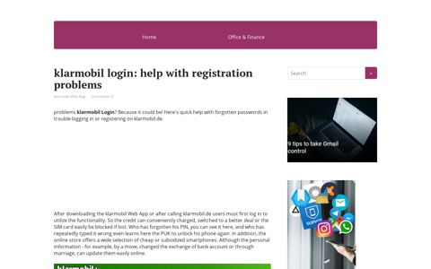 klarmobil login: help with registration problems