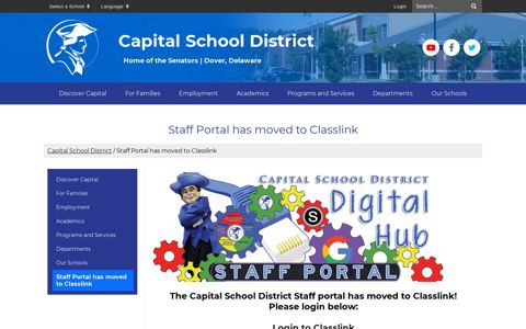 Staff Portal has moved to Classlink - Capital School District