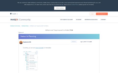 Ability to use "Copy to portal" on folders ... - HubSpot Community