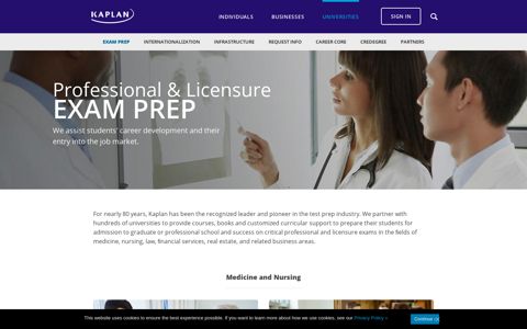 Kaplan exam prep services for institutional partners