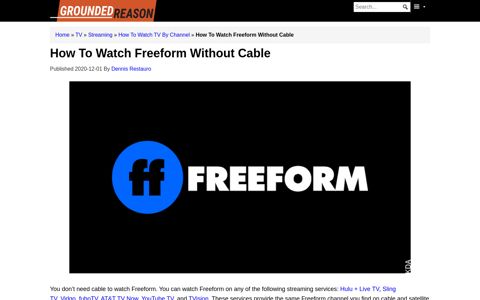 How To Watch Freeform Without Cable | Grounded Reason