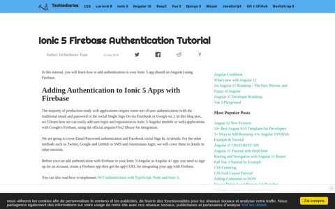 Ionic 5 Firebase Authentication Tutorial | Techiediaries