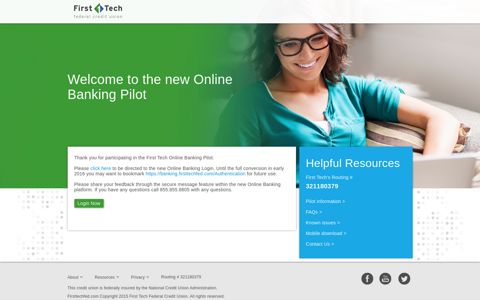 the new Online Banking Pilot - First Tech Federal Credit Union