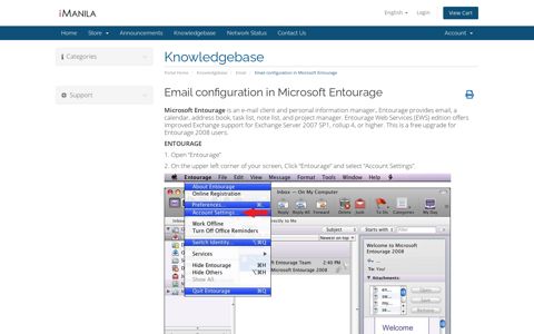 Email configuration in Microsoft Entourage - Knowledgebase ...