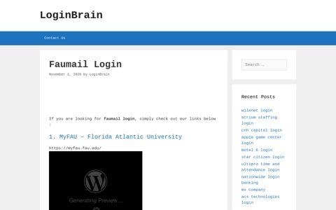Faumail - Myfau - Florida Atlantic University - LoginBrain