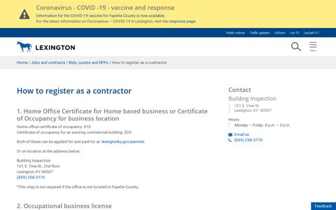 How to register as a contractor | City of Lexington