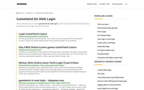 Gametwist De Web Login ❤️ One Click Access - iLoveLogin