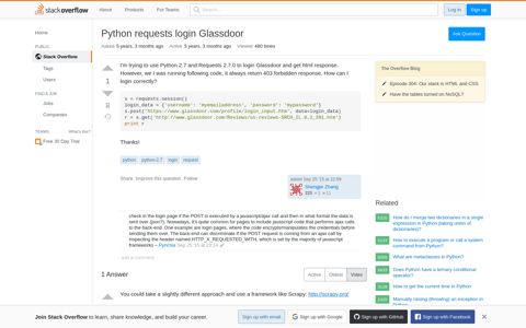 Python requests login Glassdoor - Stack Overflow