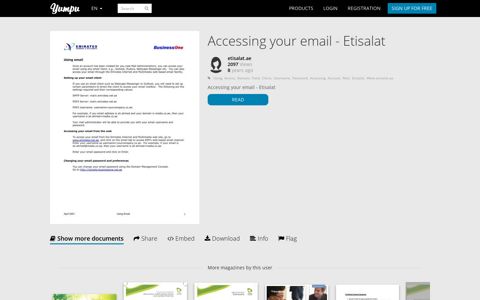 Accessing your email - Etisalat