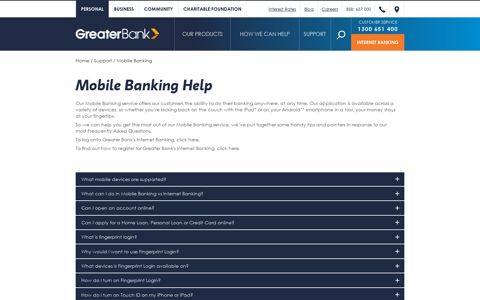 Mobile Banking Support | Greater Bank Limited