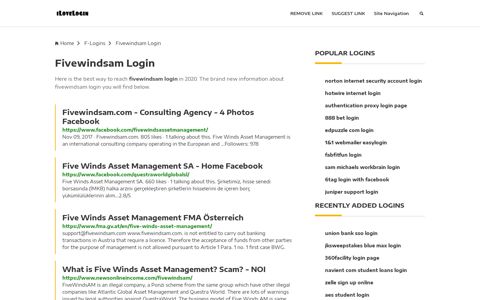 Fivewindsam Login ❤️ One Click Access