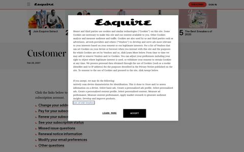Customer Service - Esquire