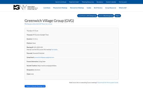 Greenwich Village Group (GVG) – New York Inter-Group - NY ...