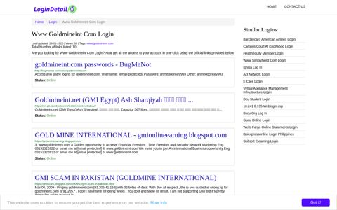 Www Goldmineint Com Login goldmineint.com passwords ...