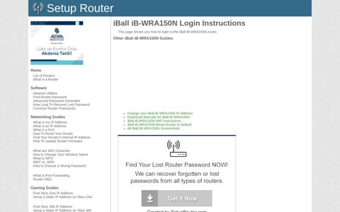 How to Login to the iBall iB-WRA150N - SetupRouter