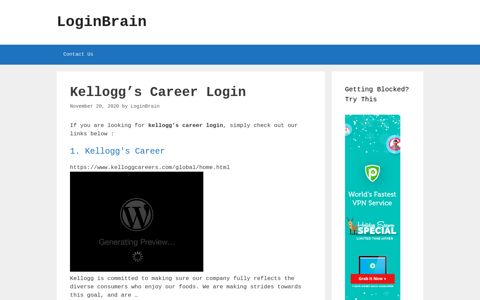 kellogg's career login - LoginBrain