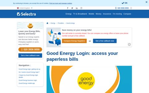 Good Energy Login: access your paperless bills - Selectra
