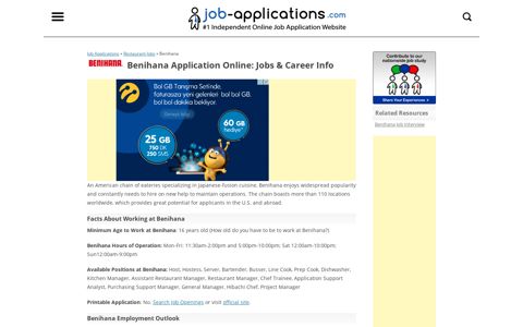 Benihana Application, Jobs & Careers Online