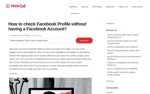 How to check Facebook Profile without having a Facebook ...