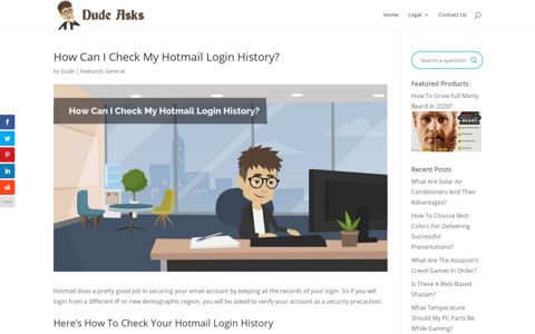 How Can I Check My Hotmail Login History? - Dude Asks