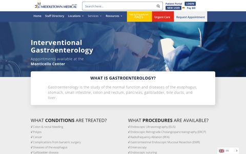 Interventional Gastroenterology - Middletown Medical
