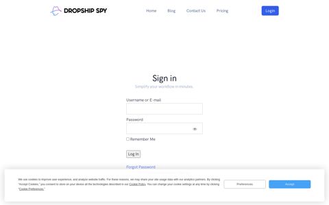 Login - Dropship Spy