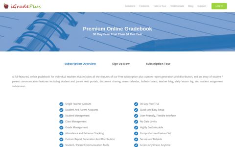 Premium Online Gradebook - iGradePlus