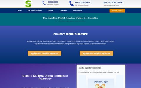 E Mudhra, Buy emudhra Digital signature Online, Get franchise