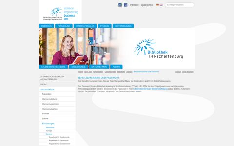 Benutzernummer und Passwort - Hochschule Aschaffenburg