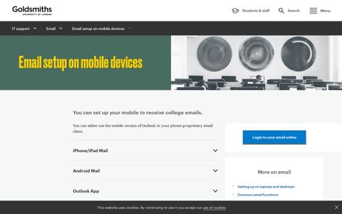 Email setup on mobile devices | Goldsmiths, University of ...