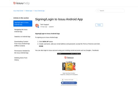 Signing/Login to Issuu Android App – issuu Help Center