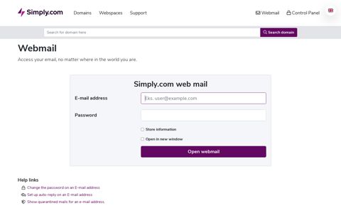 UnoEuro Webmail Login - Simply.com