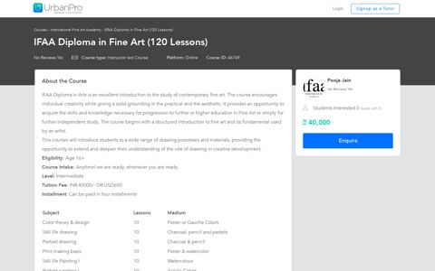 IFAA Diploma in Fine Art (120 Lessons) - Online class ...