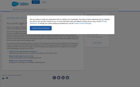 Account Login Access - Salesforce Help