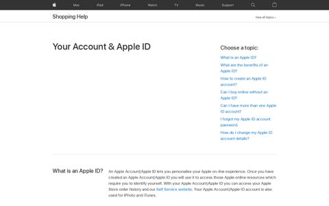 Your Account & Apple ID - Shopping Help - Apple (IE)
