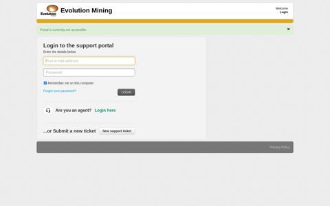 Evolution Mining: Sign into