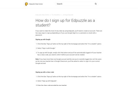 How do I sign up for Edpuzzle as a student? – Edpuzzle Help ...