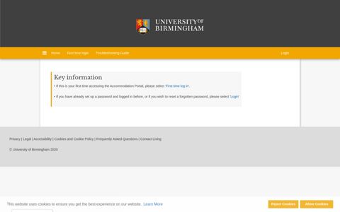 University of Birmingham Accommodation Portal