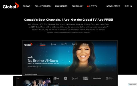 Watch TV Shows Online Free | Stream Live TV ... - Global TV