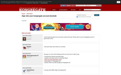 Sign into your kongregate account discussion on Kongregate