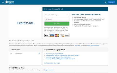 ExpressToll (E-470) | Pay Your Bill Online | doxo.com