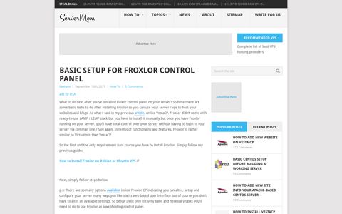 Basic Setup for Froxlor Control Panel - ServerMom