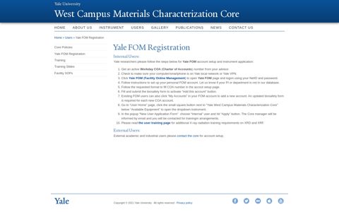 Yale FOM Registration | West Campus Materials ...