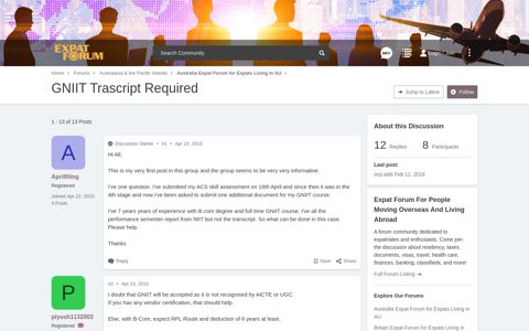GNIIT Trascript Required | Expat Forum For People Moving ...