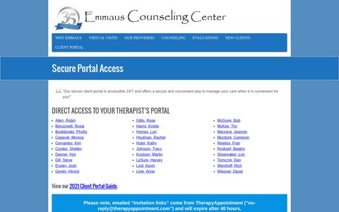 Secure Portal Access – Emmaus Counseling Center