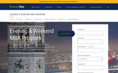 Evening & Weekend Berkeley MBA Program | Berkeley Haas